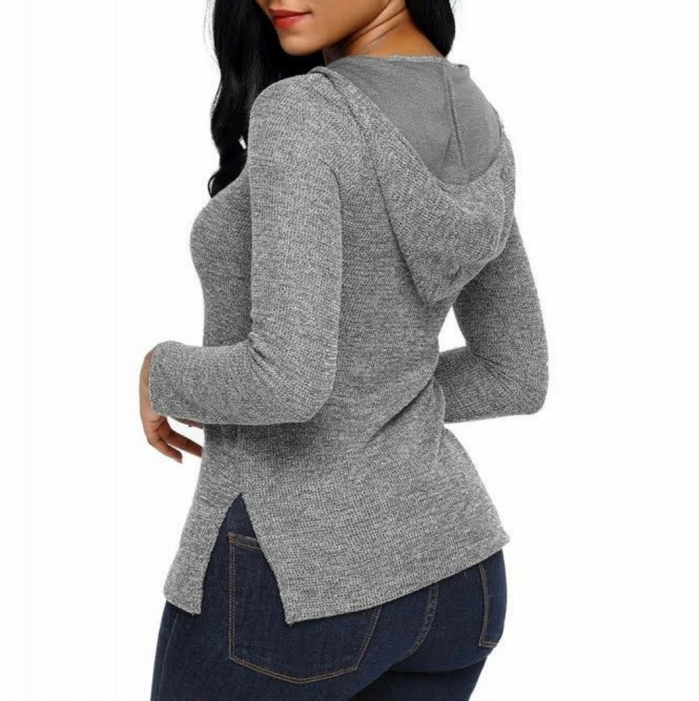 Gray hooded sweater